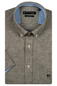 Giordano League Button-Down Solid Hemp Yarn Fabric Shirt Green