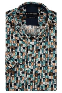 Giordano League Button Down Speaker Fantasy Pattern Overhemd Oranje-Multi