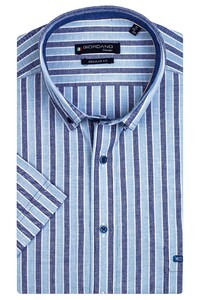 Giordano League Button Down Stripe Overhemd Blauw-Navy