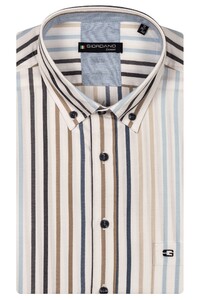 Giordano League Button-Down Stripe Twill Overhemd Navy-Multi