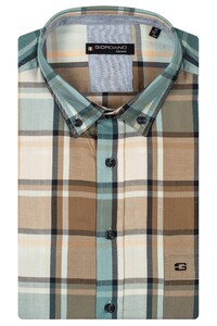 Giordano League Button Down Twill Multi Check Shirt Fine Orange