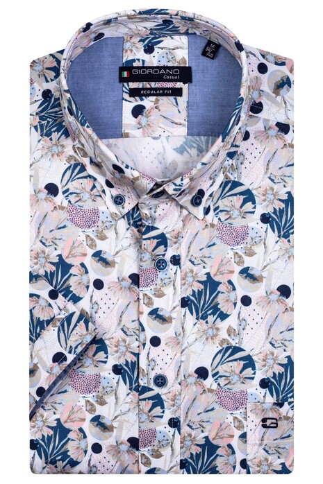 Giordano League Flower Fantasy Pattern Shirt Salmon