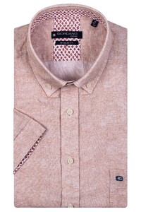 Giordano League Linnenlook Print Button Down Overhemd Midden Rood