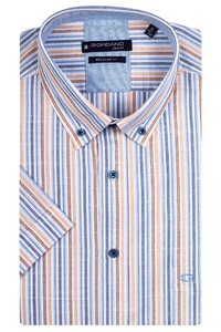 Giordano League Multicolor Stripes Overhemd Oranje-Blauw