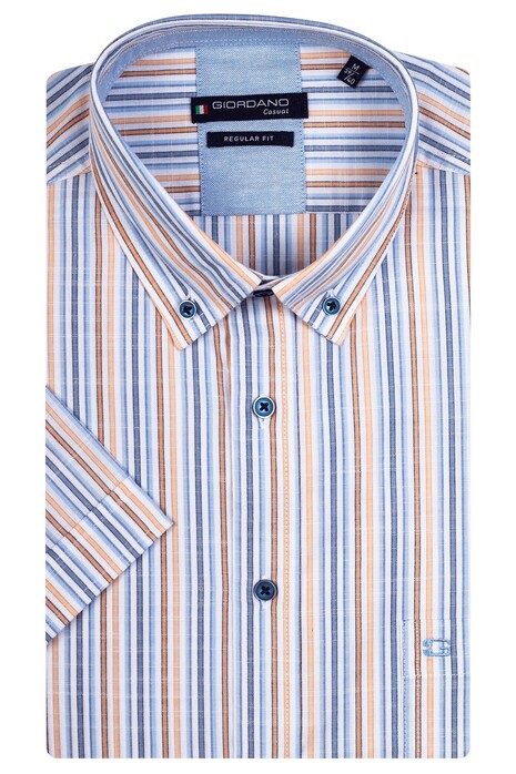 Giordano League Multicolor Stripes Overhemd Oranje-Blauw