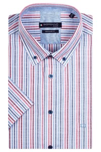 Giordano League Multicolor Stripes Overhemd Rood-Blauw