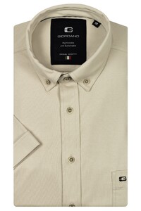 Giordano League Soft Liquid Cotton Jersey Short Sleeve Button-Down Overhemd Beige