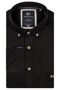 Giordano League Soft Liquid Cotton Jersey Short Sleeve Button-Down Overhemd Zwart