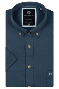 Giordano League Soft Liquid Cotton Jersey Short Sleeve Button-Down Shirt Denim Blue