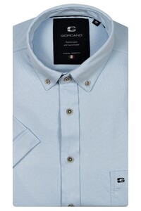 Giordano League Soft Liquid Cotton Jersey Short Sleeve Button-Down Shirt Light Blue