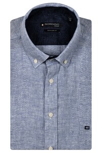 Giordano League Soft Washed Linen Button Down Shirt Denim Blue