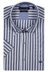 Giordano League Stripe Oxford Button-Down Overhemd Pastel Blauw