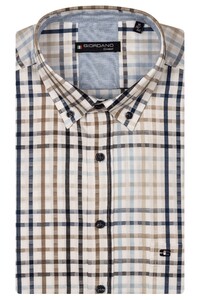 Giordano League Twill Allover Check Overhemd Navy-Beige