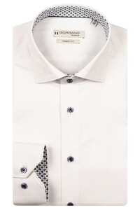 Giordano Locarno Semi Cutaway Fine Contrast Uni Color Overhemd Optical White