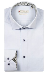 Giordano Locarno Semi Cutaway Fine Contrast Uni Color Overhemd Soft Blue
