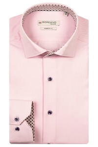 Giordano Locarno Semi Cutaway Fine Contrast Uni Color Shirt Pink