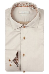 Giordano Locarno Semi Cutaway Two-Ply Plain Twill Overhemd Kitt