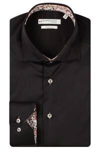 Giordano Locarno Semi Cutaway Two-Ply Plain Twill Shirt Black