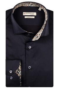 Giordano Locarno Semi Cutaway Two-Ply Plain Twill Shirt Navy