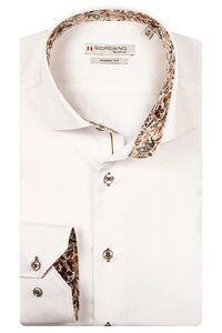 Giordano Locarno Semi Cutaway Two-Ply Plain Twill Shirt Snow White