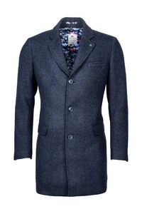 Giordano Long Coat Wool Mix Solid Doubleface Blue