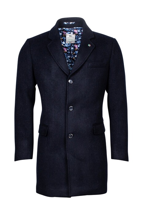 Giordano Long Coat Wool Mix Solid Doubleface Jas Navy