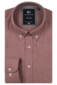 Giordano Loretto Button-Down Melange Flanel Twill Overhemd Deep Mauve