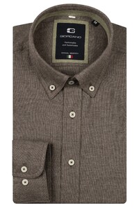 Giordano Loretto Button-Down Melange Flanel Twill Overhemd Kitt