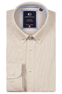 Giordano Loretto Fine Striped Washed Classic Oxford Button-Down Shirt Kitt