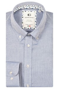 Giordano Loretto Plain Dobby Texture Button Down Two-Ply Cotton Overhemd Bright Cobalt