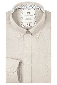 Giordano Loretto Plain Dobby Texture Button Down Two-Ply Cotton Overhemd Pastel Groen