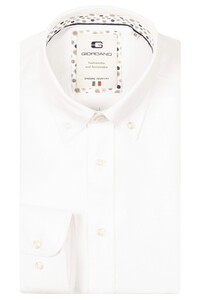 Giordano Loretto Plain Dobby Texture Button Down Two-Ply Cotton Overhemd Wit