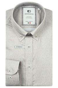 Giordano Loretto Satin Stretch Micro Herringbone Overhemd Camel