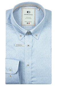 Giordano Loretto Satin Stretch Micro Herringbone Overhemd Soft Blue