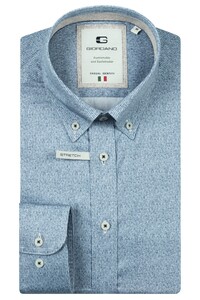 Giordano Loretto Satin Stretch Micro Herringbone Shirt Dark Denim