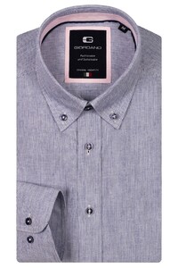 Giordano Loretto Soft Washed Cotton Linnen Button Down Fine Stripe Overhemd Navy