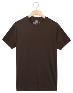 Giordano Luca Uni Color Luxury Soft Supima Liquid Cotton T-Shirt Dark Brown Melange