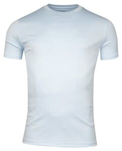 Giordano Luca Uni Color Soft Liquid Cotton Crew Neck T-Shirt Licht Blauw