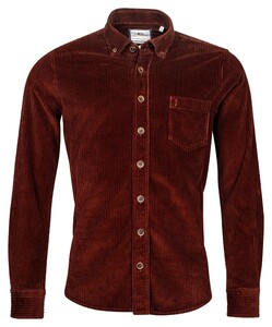 Giordano Lucca Button Down Heavy Corduroy Overshirt Donker Rood