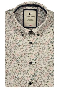 Giordano Macerata Bike Pattern Button Down Overhemd Rood