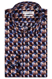 Giordano Maggiore 3D Squares Pattern Shirt Navy