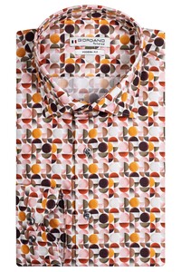 Giordano Maggiore Abstract Geometric Pattern Overhemd Rood-Multi