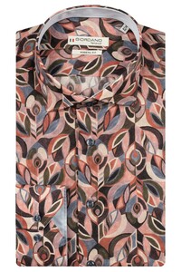 Giordano Maggiore Abstract Liberty Pattern Overhemd Deep Mauve-Multi