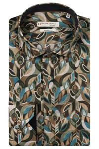 Giordano Maggiore Abstract Liberty Pattern Overhemd Groen-Multi