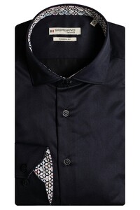 Giordano Maggiore Abstract Pattern Contrast Fine Twill Overhemd Navy