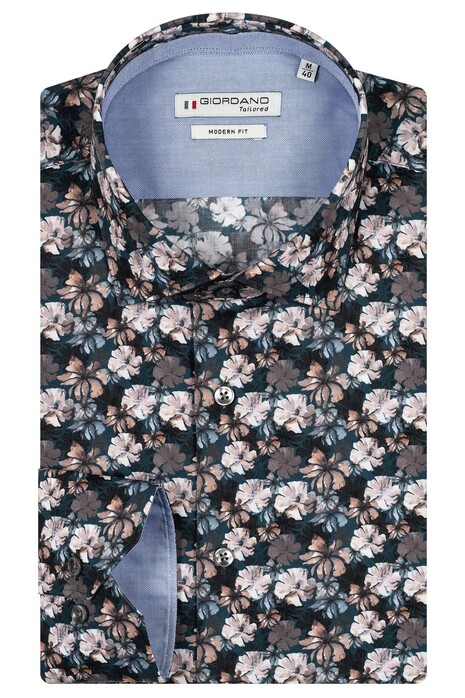 Giordano Maggiore Allover Flower Pattern Overhemd Dark Navy