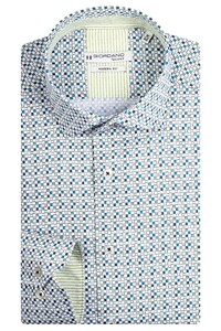 Giordano Maggiore Allover Mini Squares Pattern Overhemd Groen-Blauw