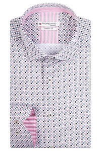 Giordano Maggiore Allover Mini Squares Pattern Shirt Pink-Blue