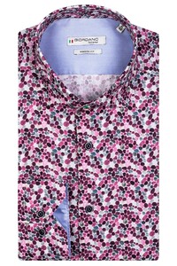Giordano Maggiore Colored Stones Pattern Shirt Pink-Grey