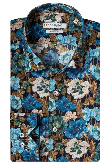 Giordano Maggiore Cutaway Floral Design by Liberty Overhemd Dark Navy